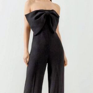 NWT Size 8 Tara‎ Jarmon Coeur Black Strapless Crepe Jumpsuit
